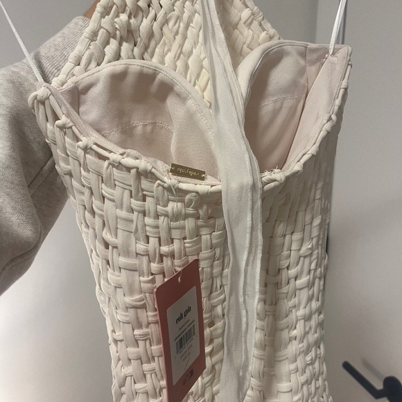 Cult Gaia Ambrosine White Woven Silk Dress Bridal - Picture 5 of 9